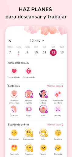 Captura de pantalla de Calendario Menstrual