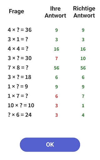 Einmaleins Mathe - Trainer 1x1 Screenshot