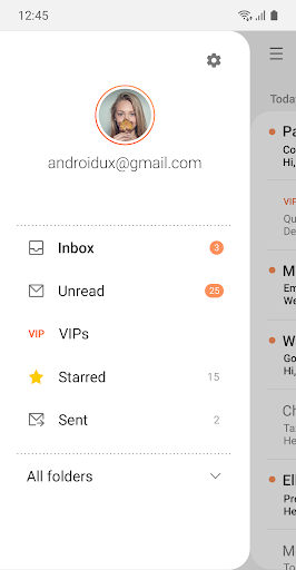 Captura de pantalla de Samsung Email
