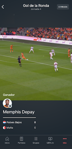 Captura de pantalla de UEFA EURO y Nations League