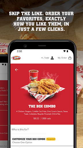 Captura de pantalla de Raising Cane's Chicken Fingers