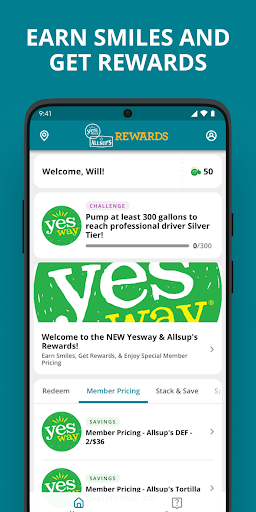 Captura de pantalla de Yesway & Allsup’s Rewards