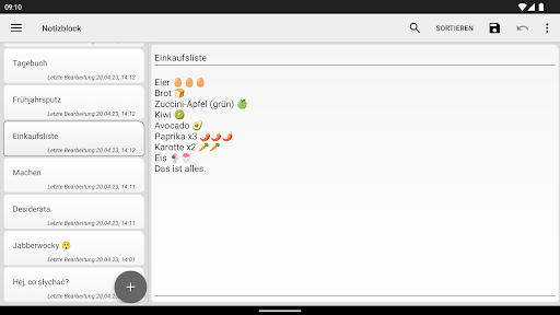 Notepad - einfache Notizen Screenshot