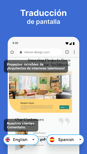 Captura de pantalla de Traducción de pantalla