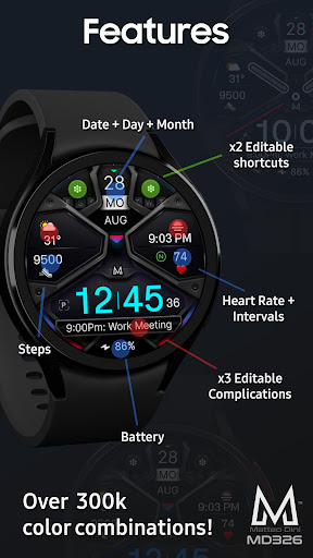 Captura de pantalla de MD326 3D Modern Watch Face