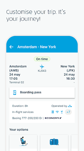 Captura de pantalla de KLM - Reservar un vuelo