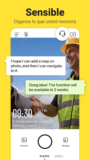 Captura de pantalla de Timemark: Fotos con fecha, gps
