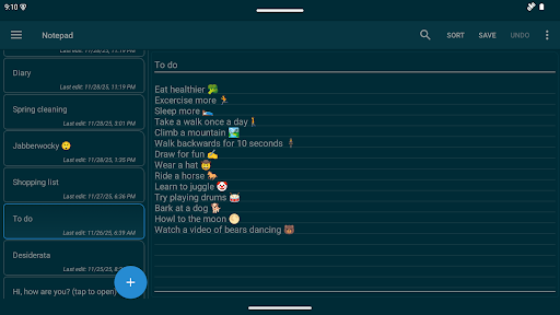 Notepad - simple notes screenshot