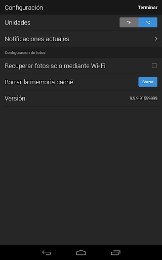 Captura de pantalla de Yahoo Tiempo