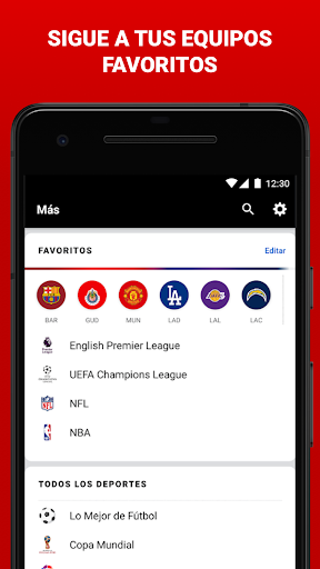 Captura de pantalla de ESPN