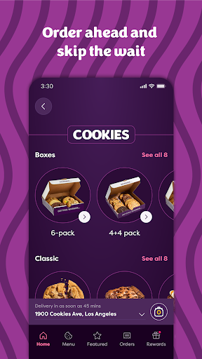 Captura de pantalla de Insomnia Cookies