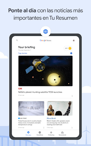 Captura de pantalla de Google News