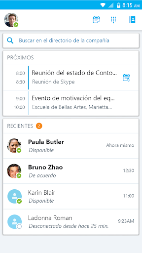 Captura de pantalla de Skype for Business for Android