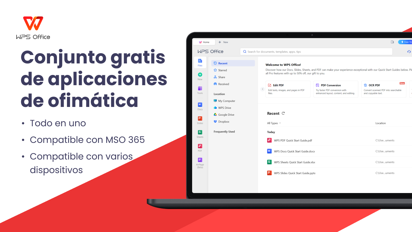 Captura de pantalla de WPS Office Suite - PDF, Docs, Spreadsheet, Slide View & Edit