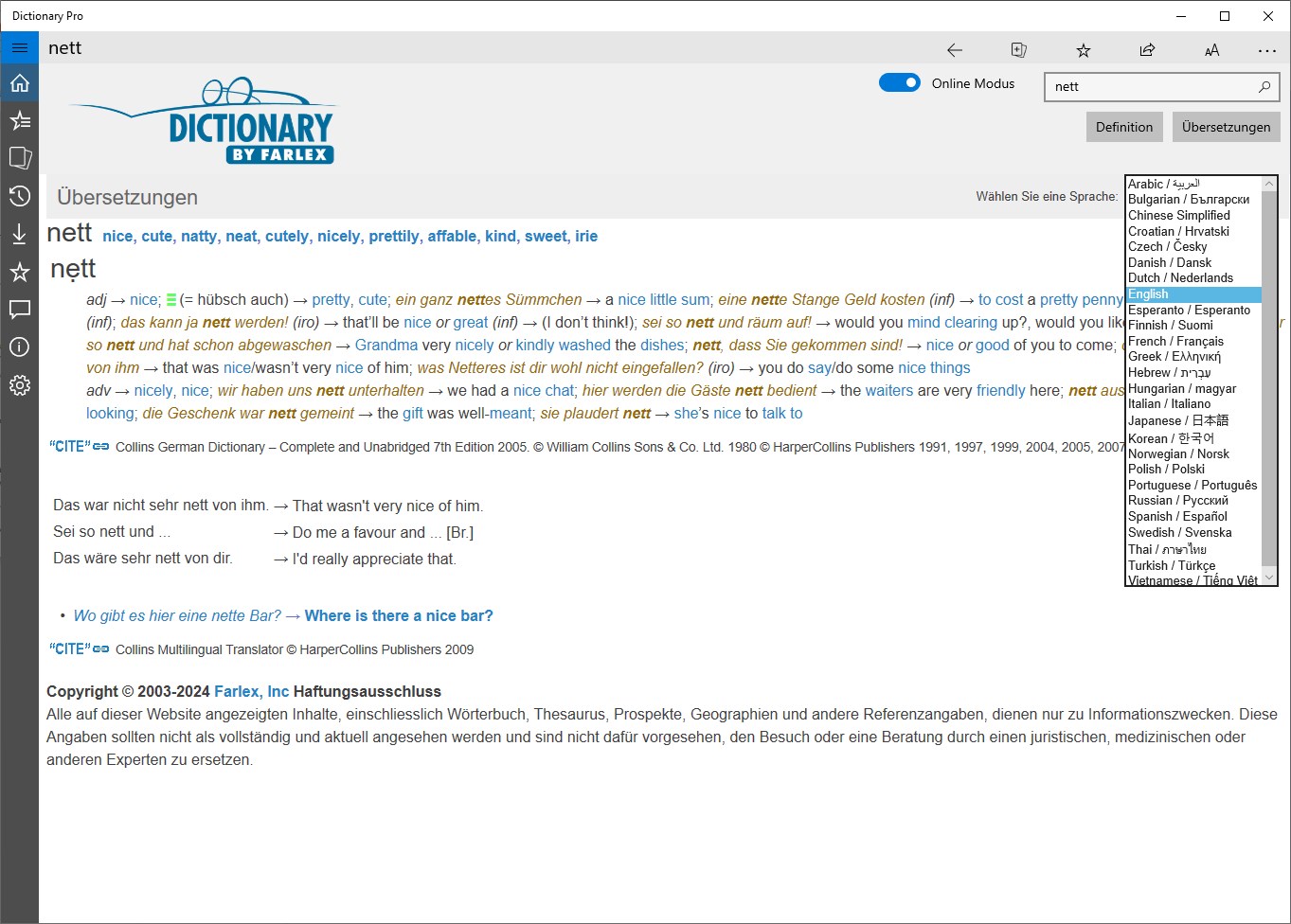 Dictionary Pro by Farlex Screenshot