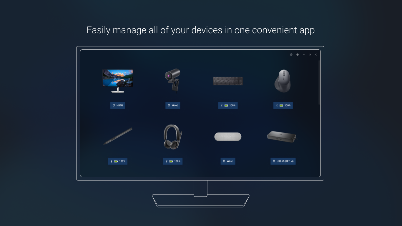 Captura de pantalla de Dell Display and Peripheral Manager