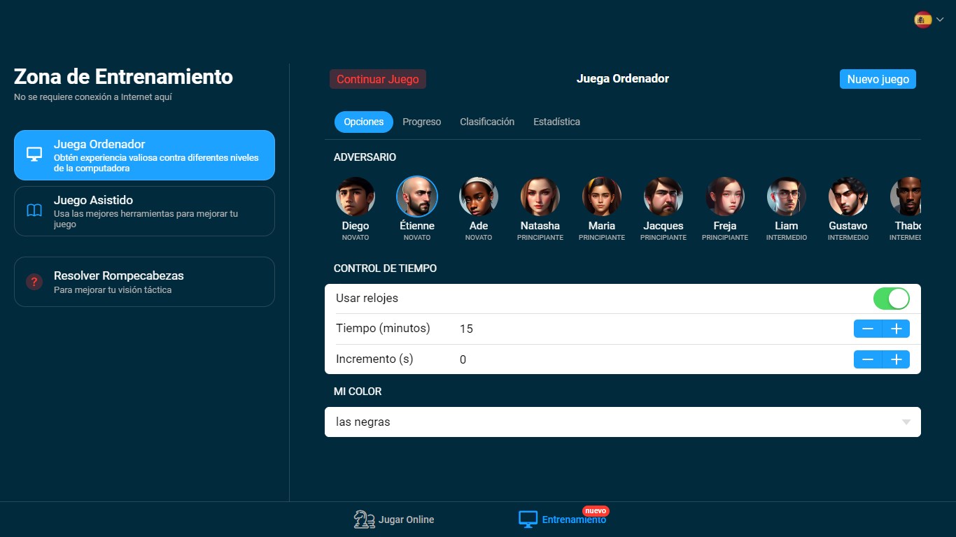 Captura de pantalla de Ajedrez Online