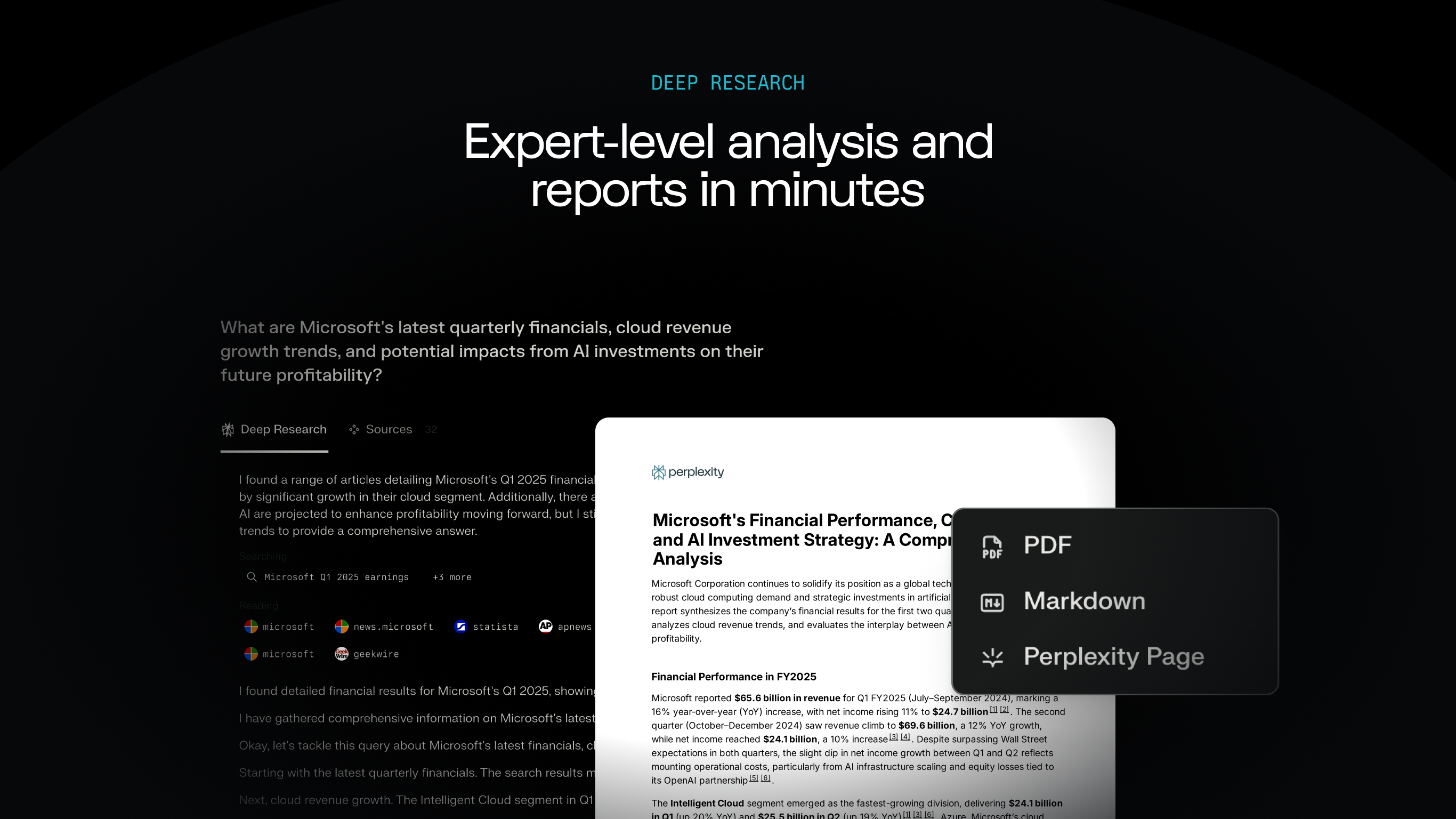 Captura de pantalla de Perplexity