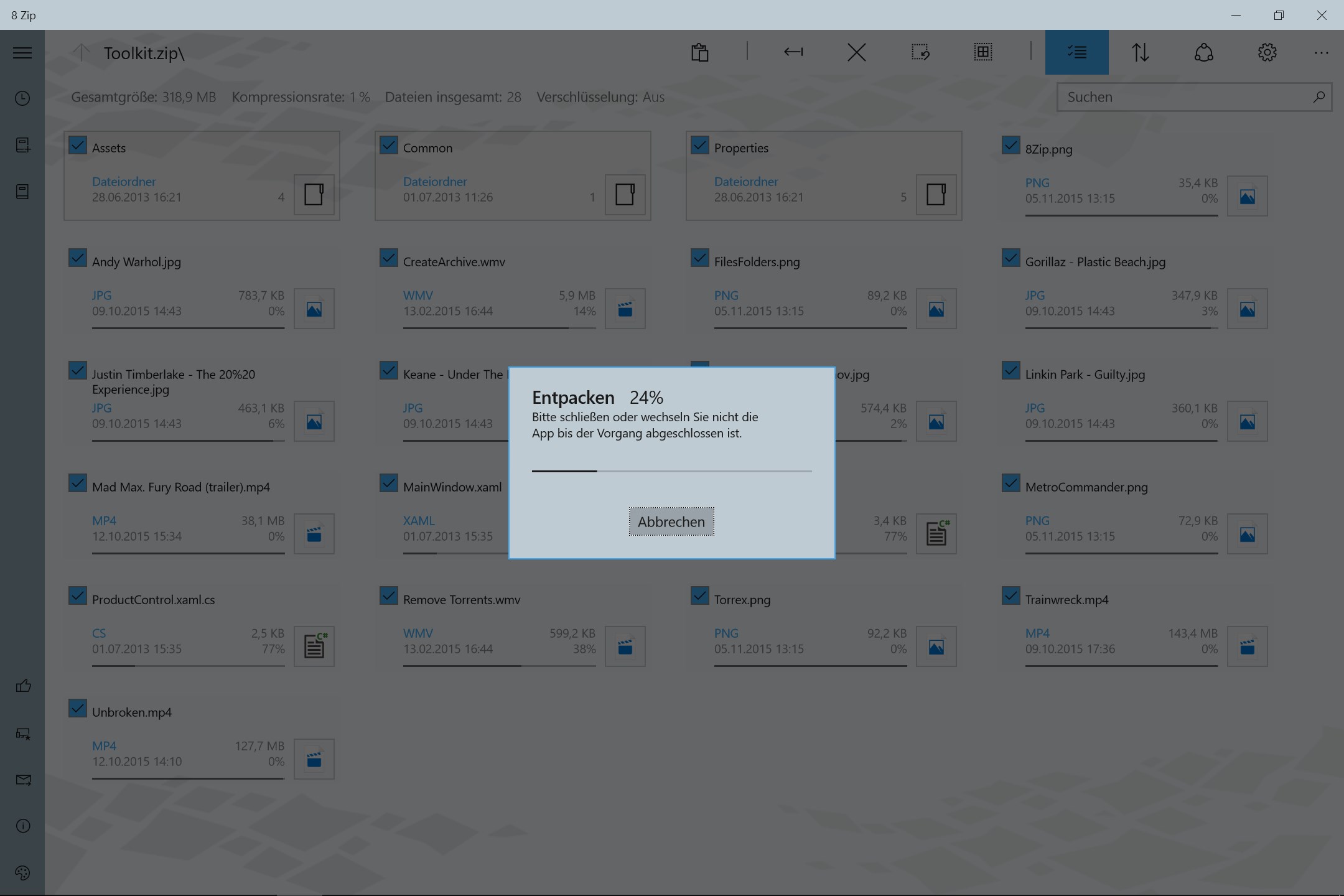 8 Zip Pro - advanced archiver. Create, unpack and encrypt. Screenshot