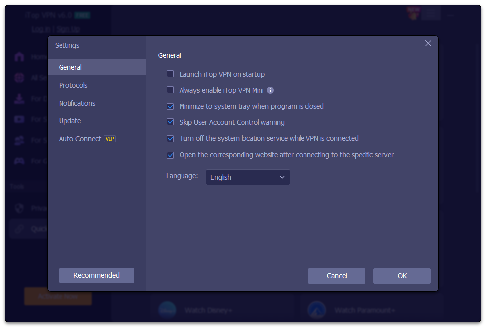 iTop VPN screenshot