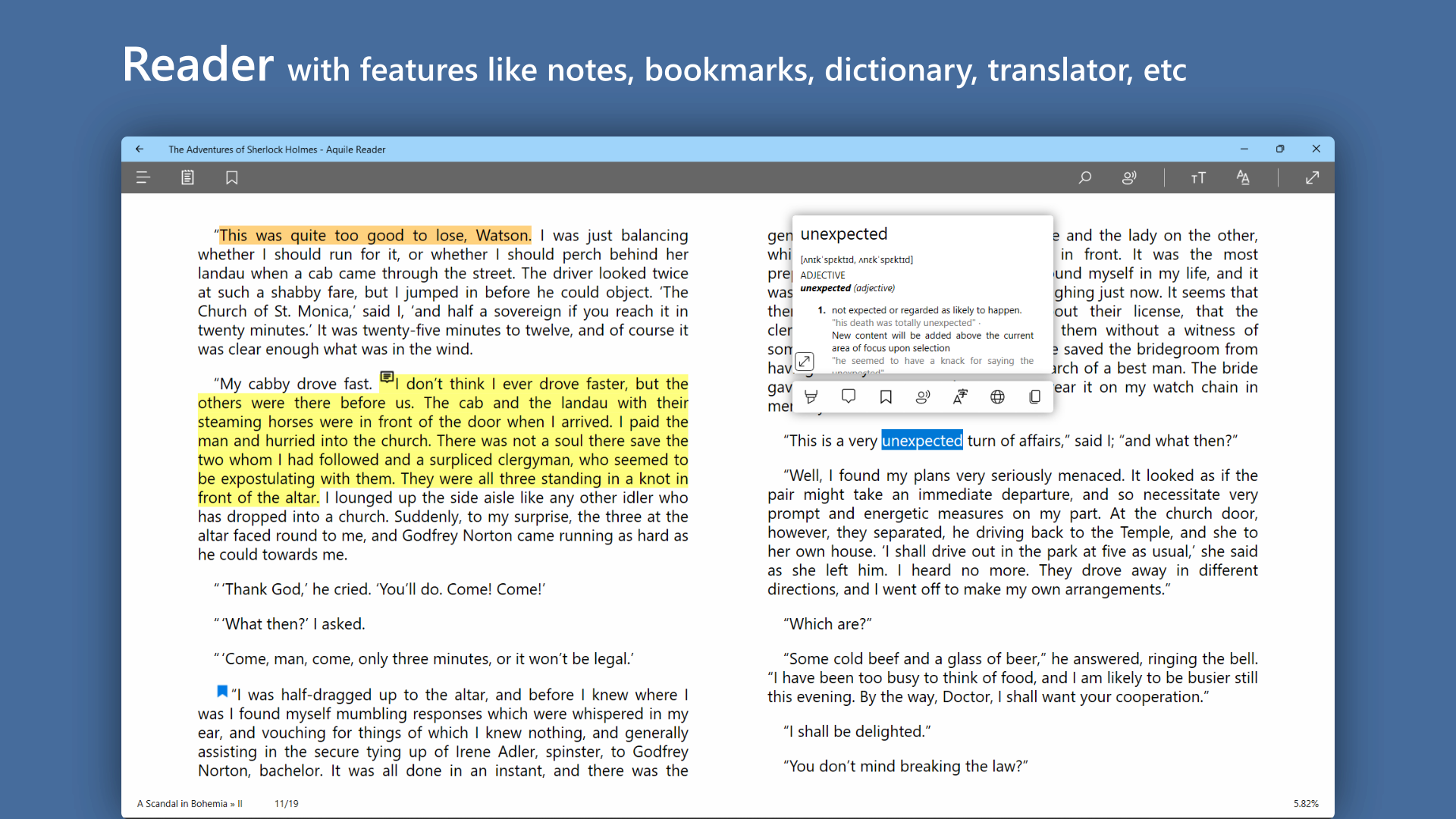 Aquile Reader - Epub Pdf - Modern ebook reader Screenshot