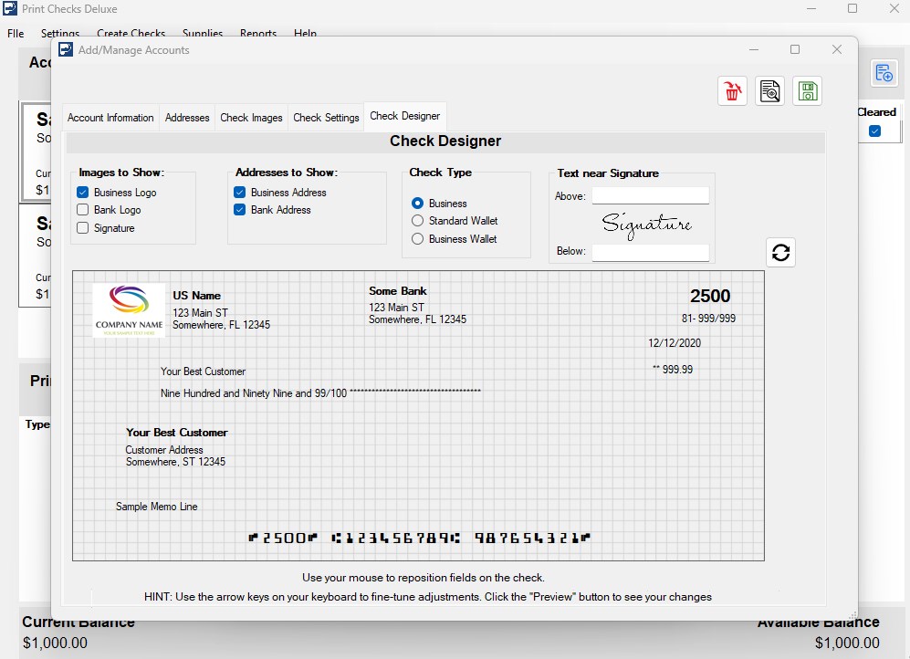 Print Checks Deluxe screenshot