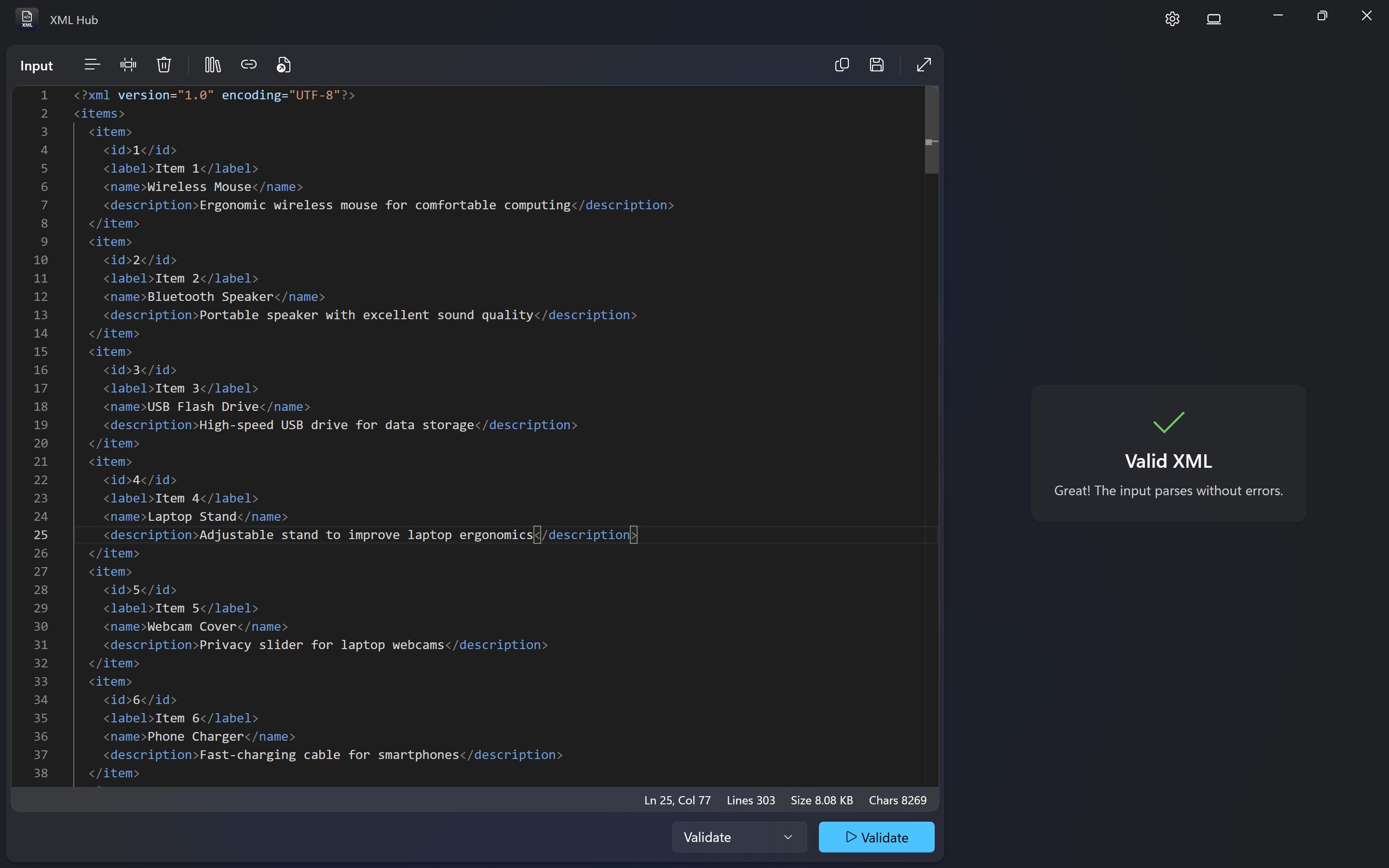 XML Hub screenshot