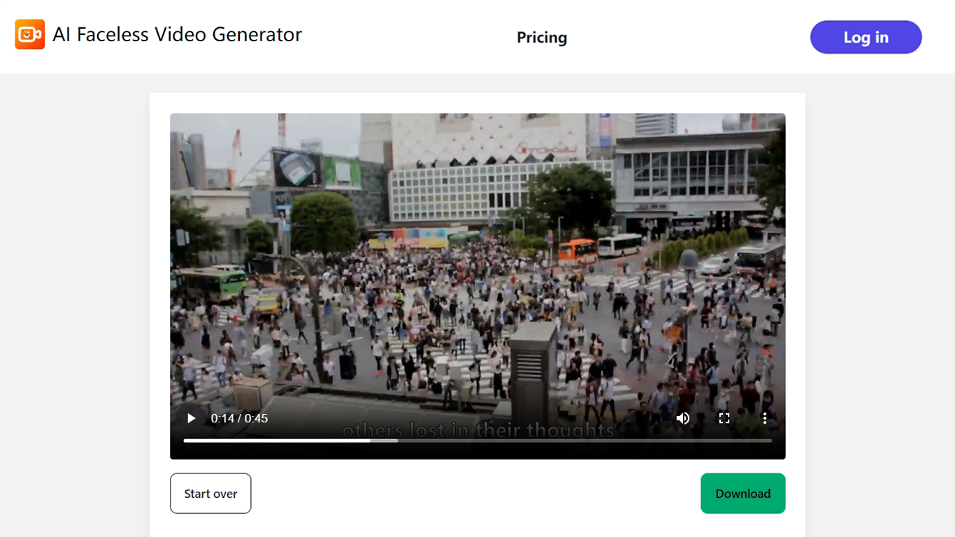 KI-Gesichtloser Video-Generator Screenshot