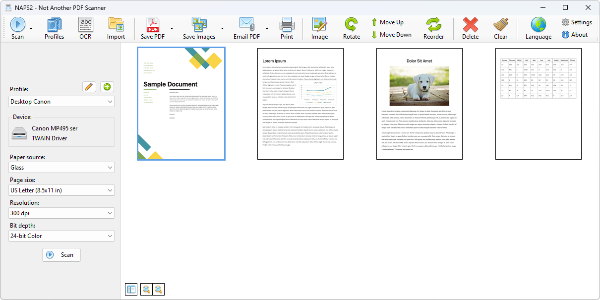 NAPS2 - Not Another PDF Scanner Screenshot