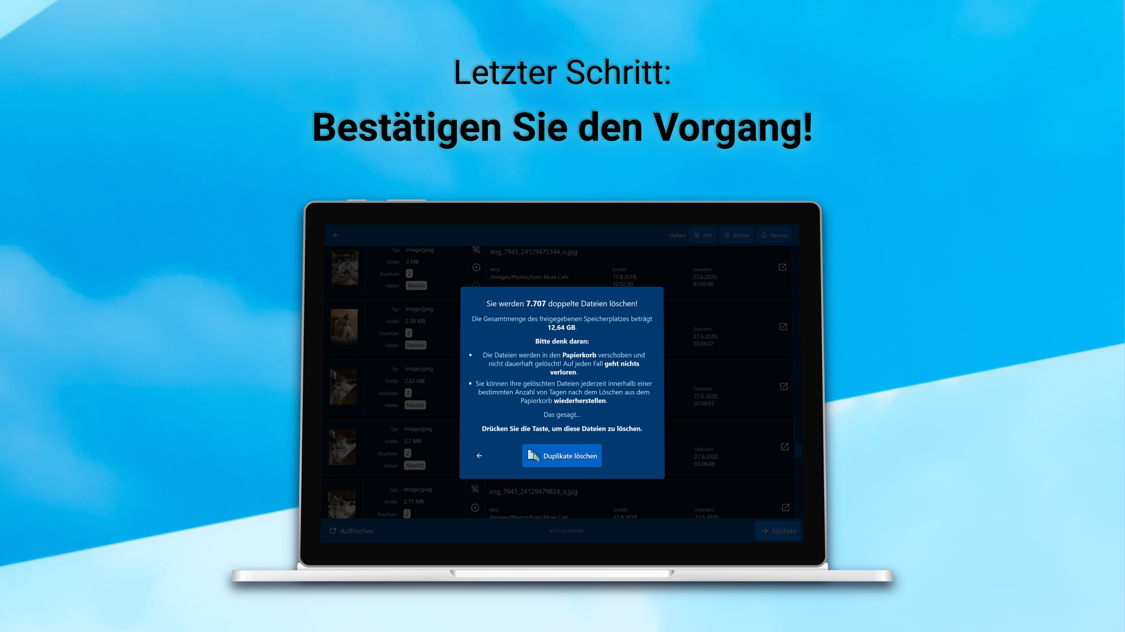 DeDuplicate - Cloud-Reiniger Screenshot