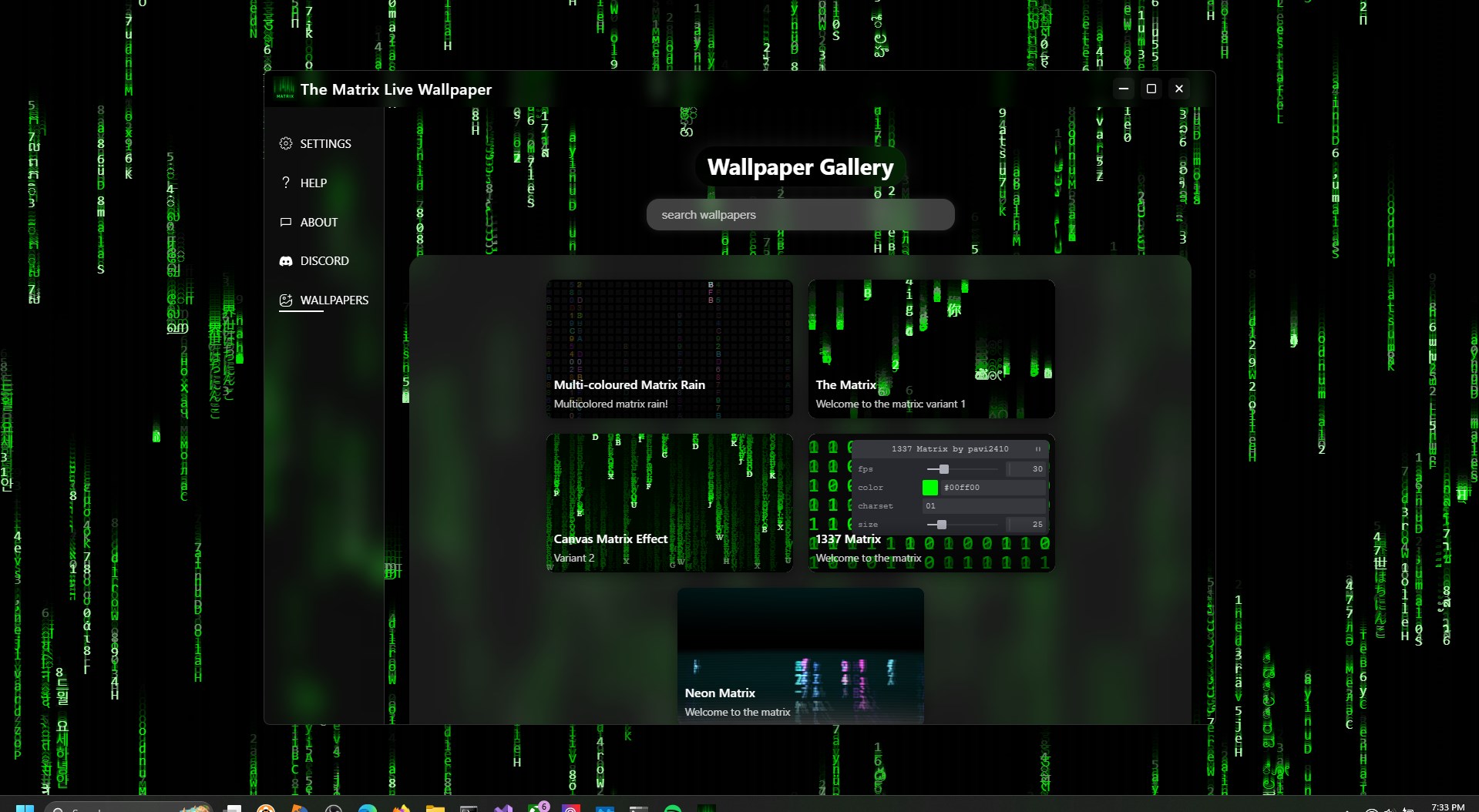 The Matrix Live Wallpaper Screenshot