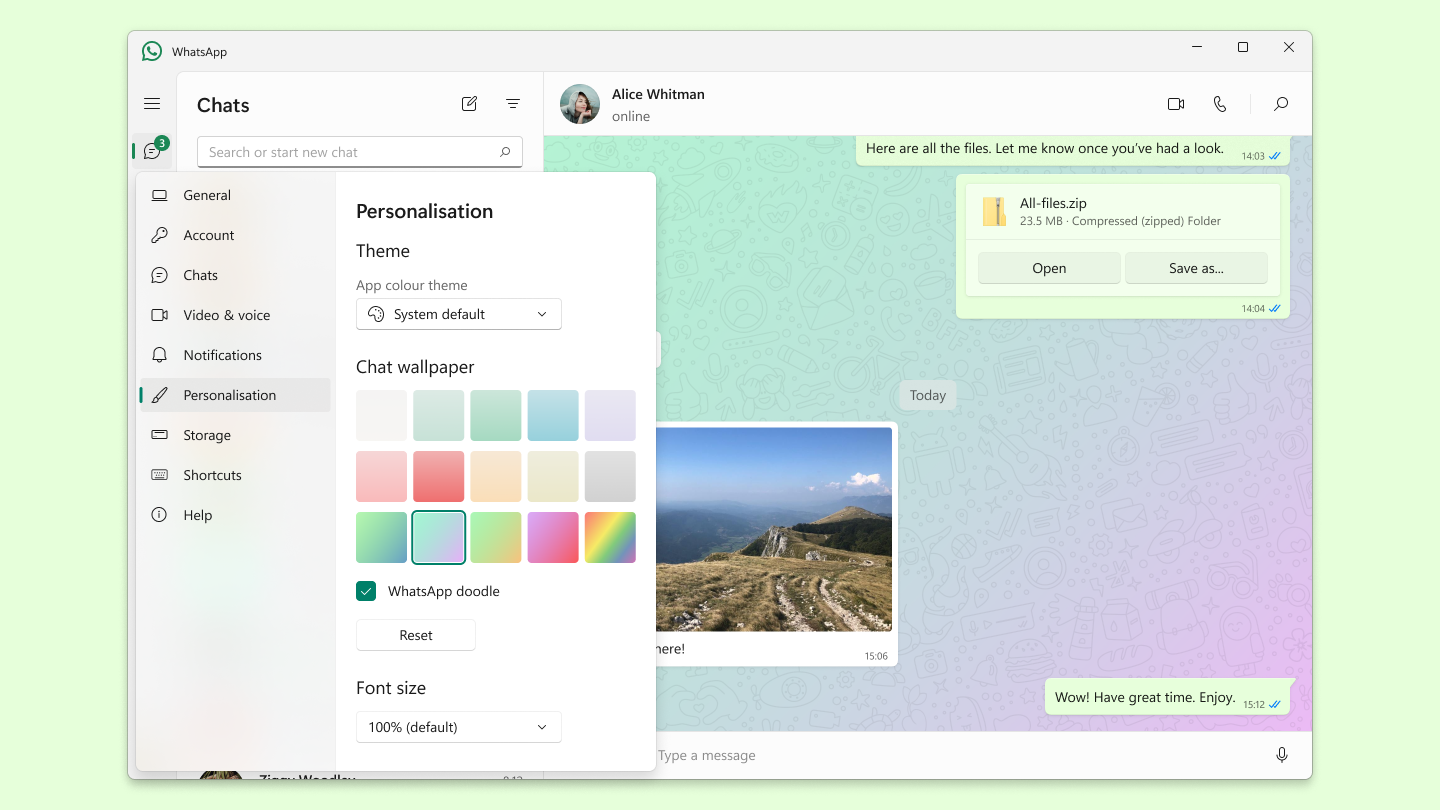 WhatsApp Beta Screenshot