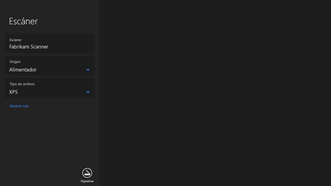 Captura de pantalla de Escáner de Windows