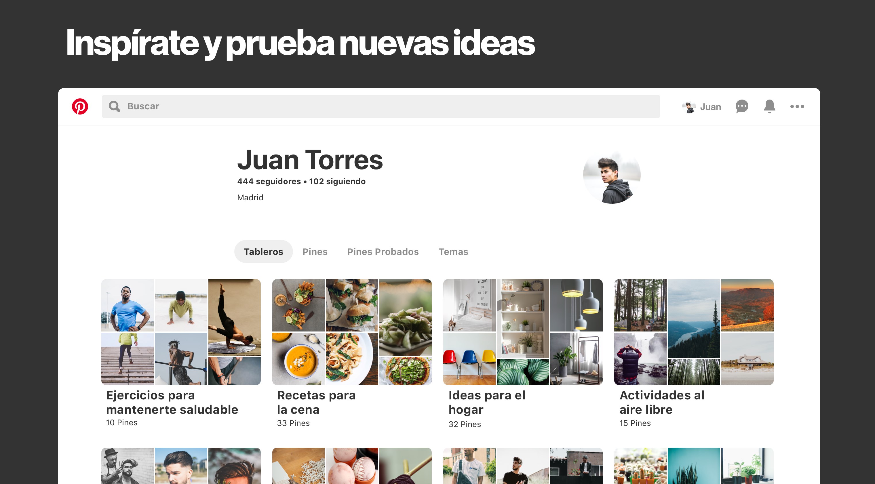 Captura de pantalla de Pinterest