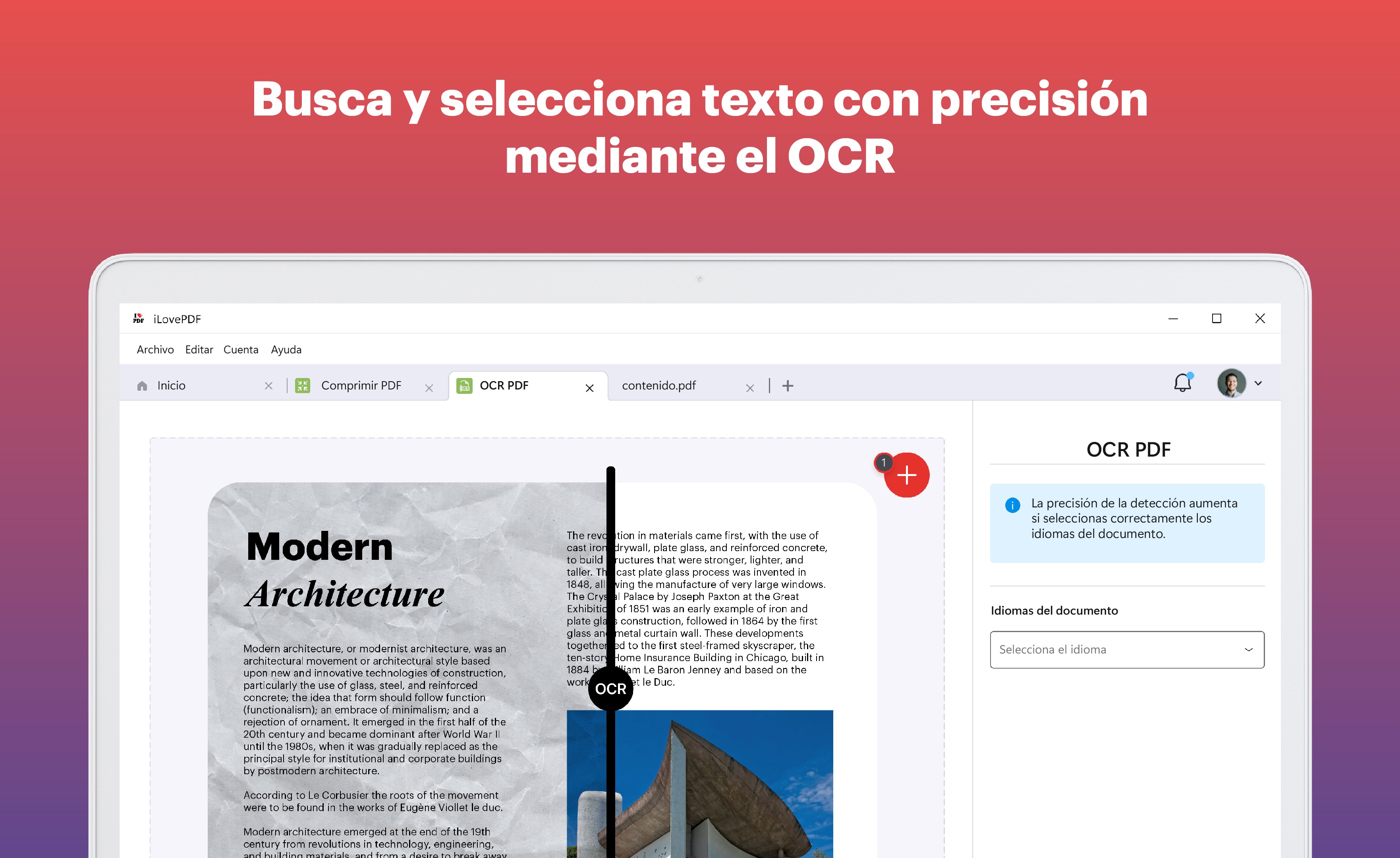 Captura de pantalla de iLovePDF: Editor PDF y Lector PDF