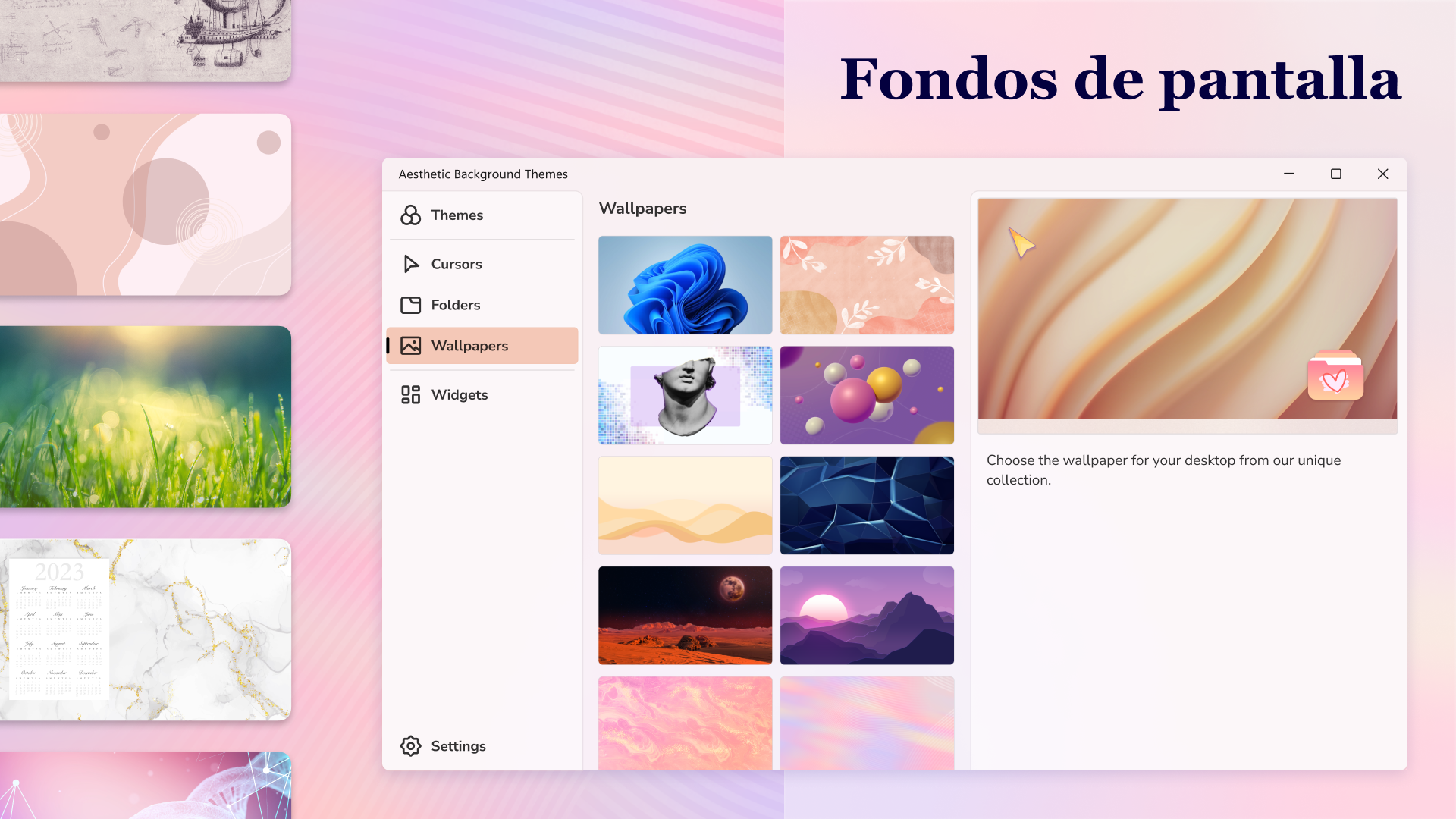 Captura de pantalla de Temas del Escritorio HD — Themes Customizer