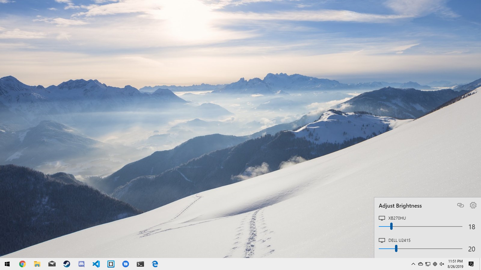 Captura de pantalla de Twinkle Tray: Brightness Slider