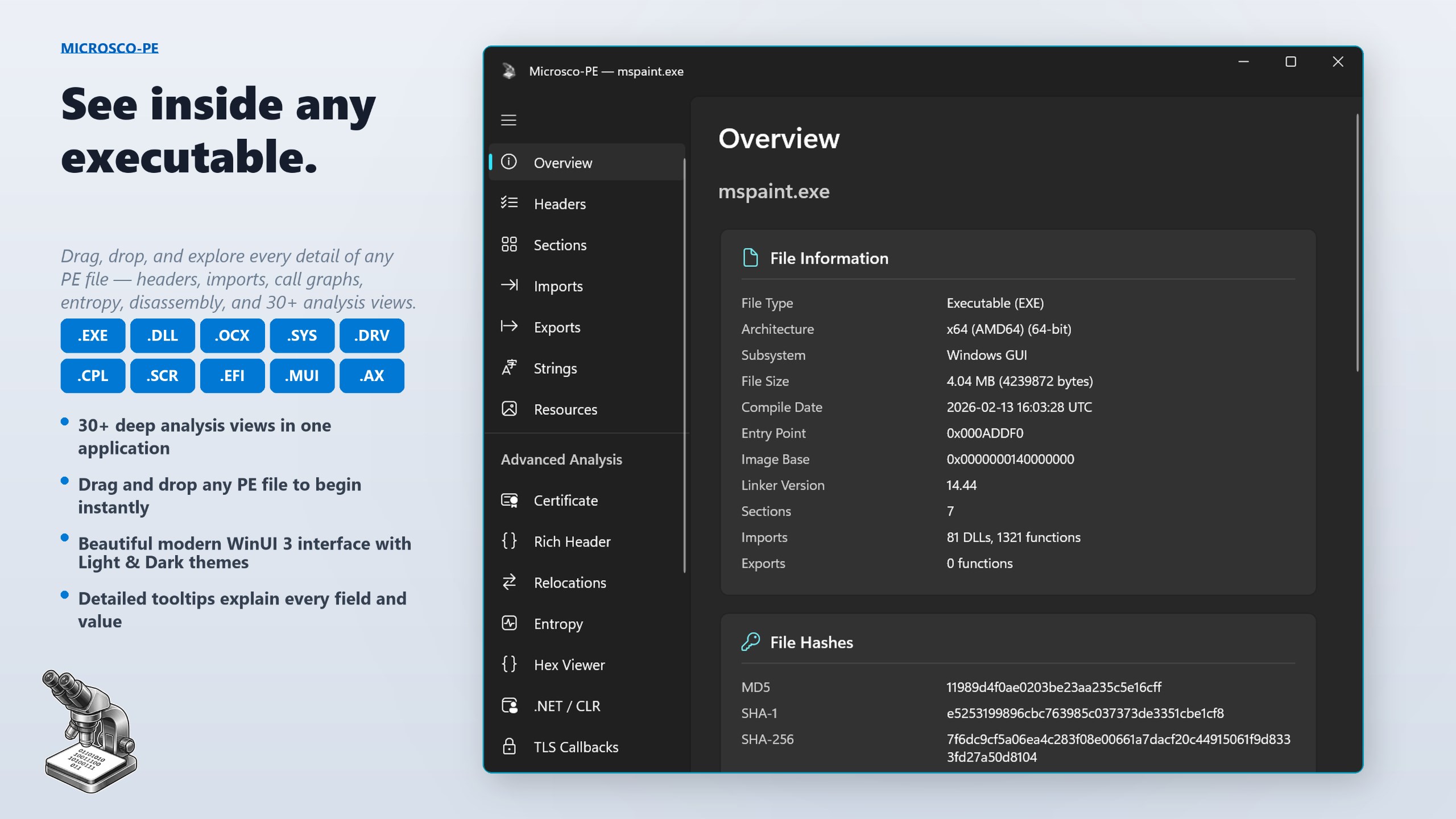 Microsco-PE screenshot