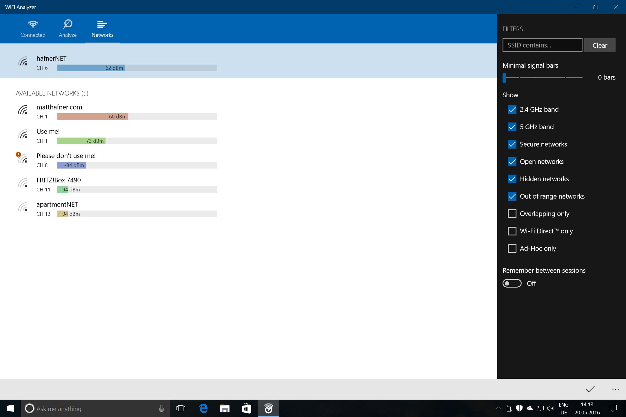 WiFi Analyzer screenshot