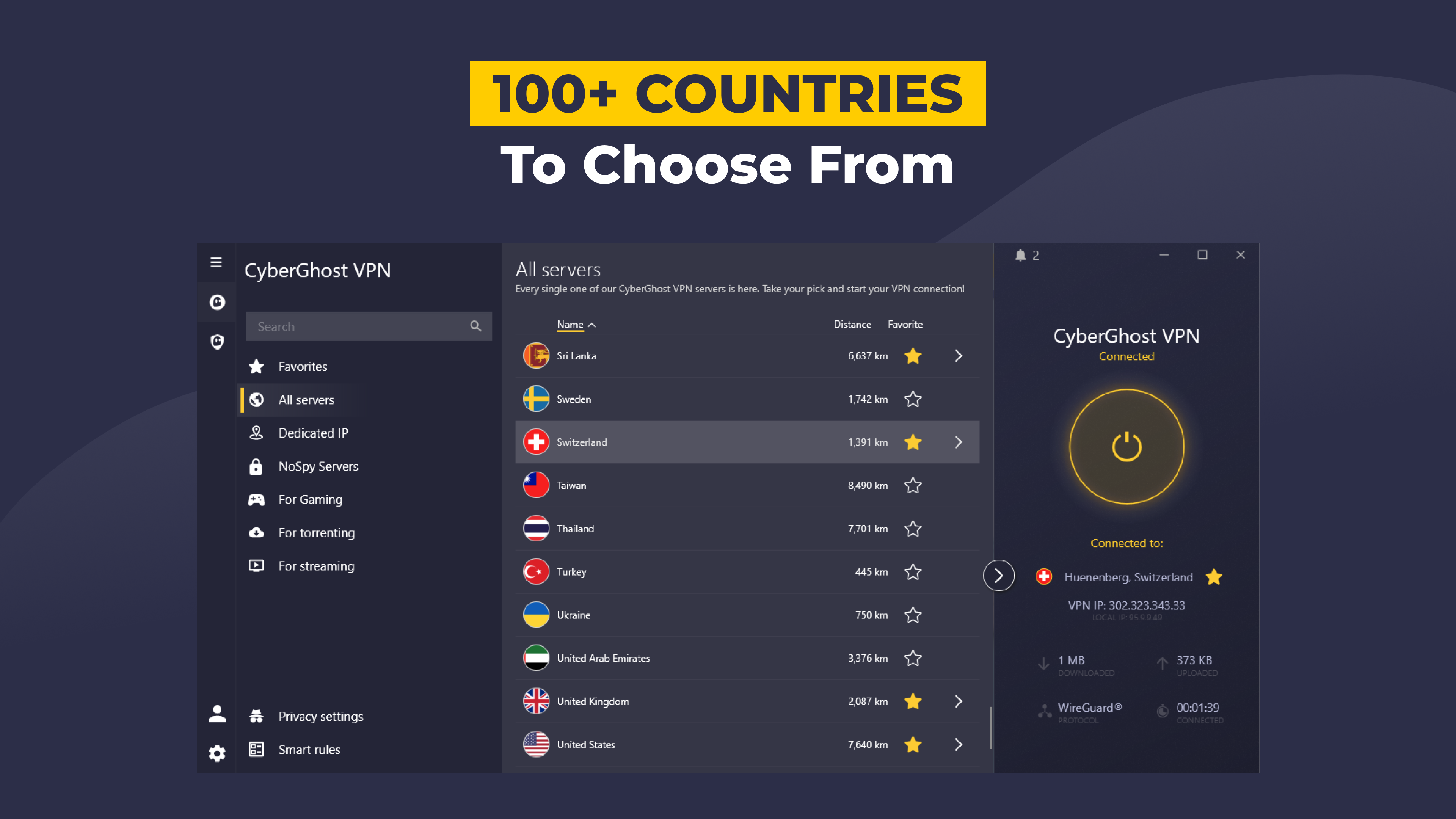 Captura de pantalla de CyberGhost VPN