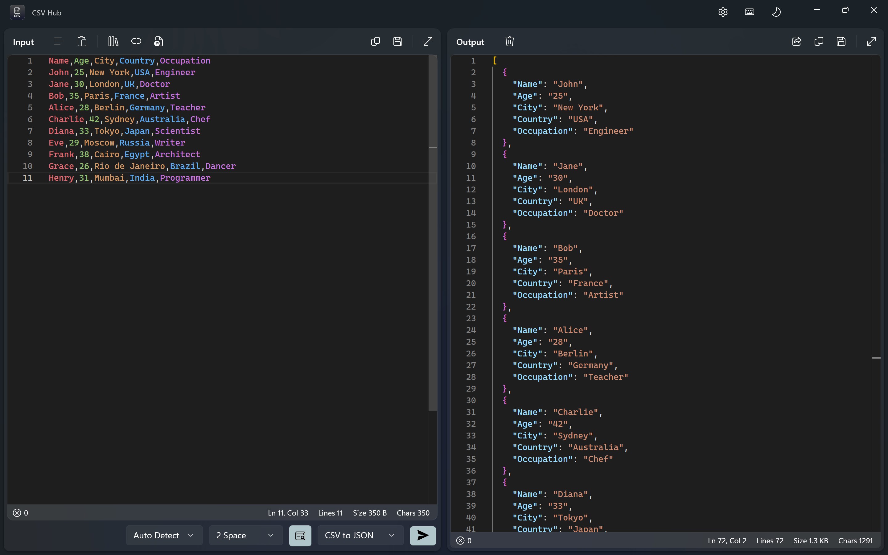 CSV Hub screenshot