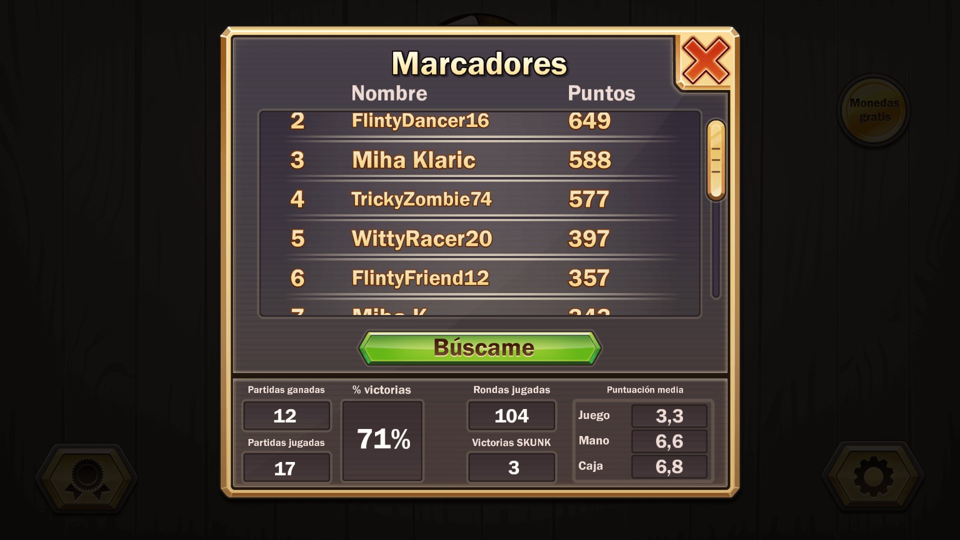 Captura de pantalla de Cribbage Deluxe