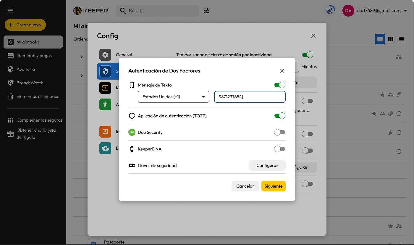 Captura de pantalla de Keeper® Gestor de Contraseñas