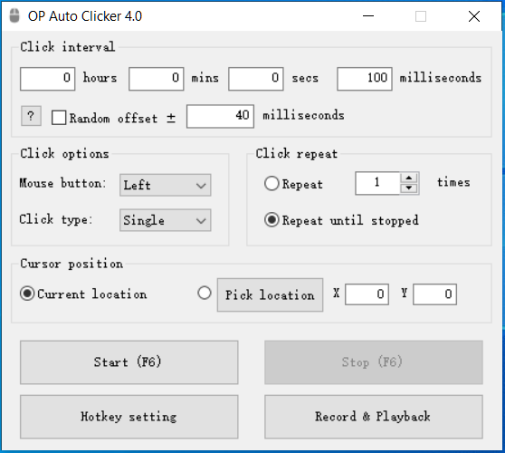 OP Auto Clicker screenshot