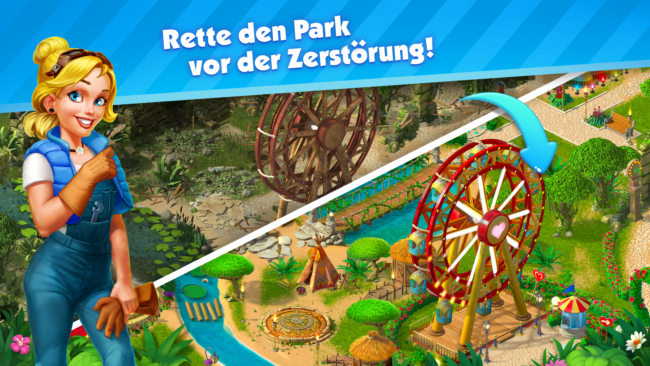 Park Town: 3 Gewinnt Spiel. Puzzle Kostenlos Screenshot