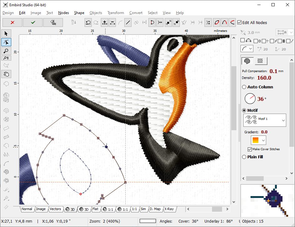 Captura de pantalla de Software de bordado Embird