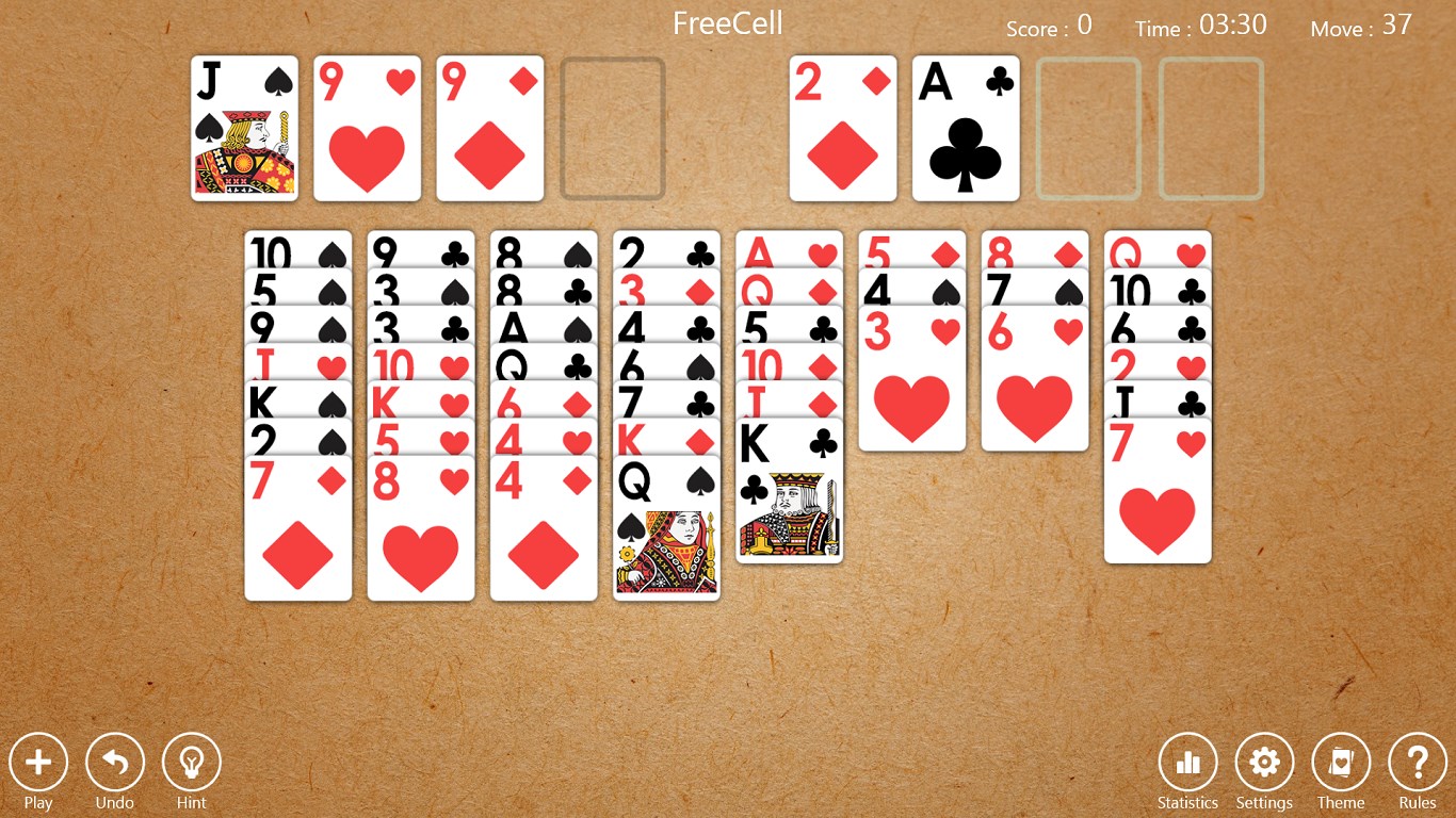 Aces FreeCell Solitaire screenshot