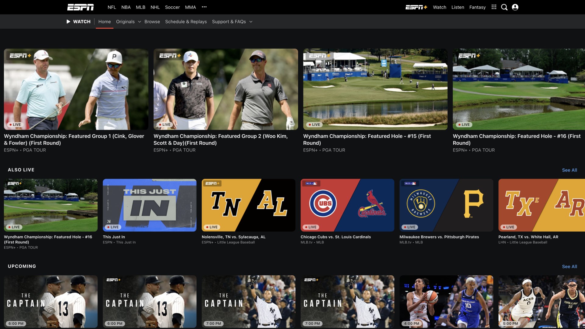 Captura de pantalla de ESPN