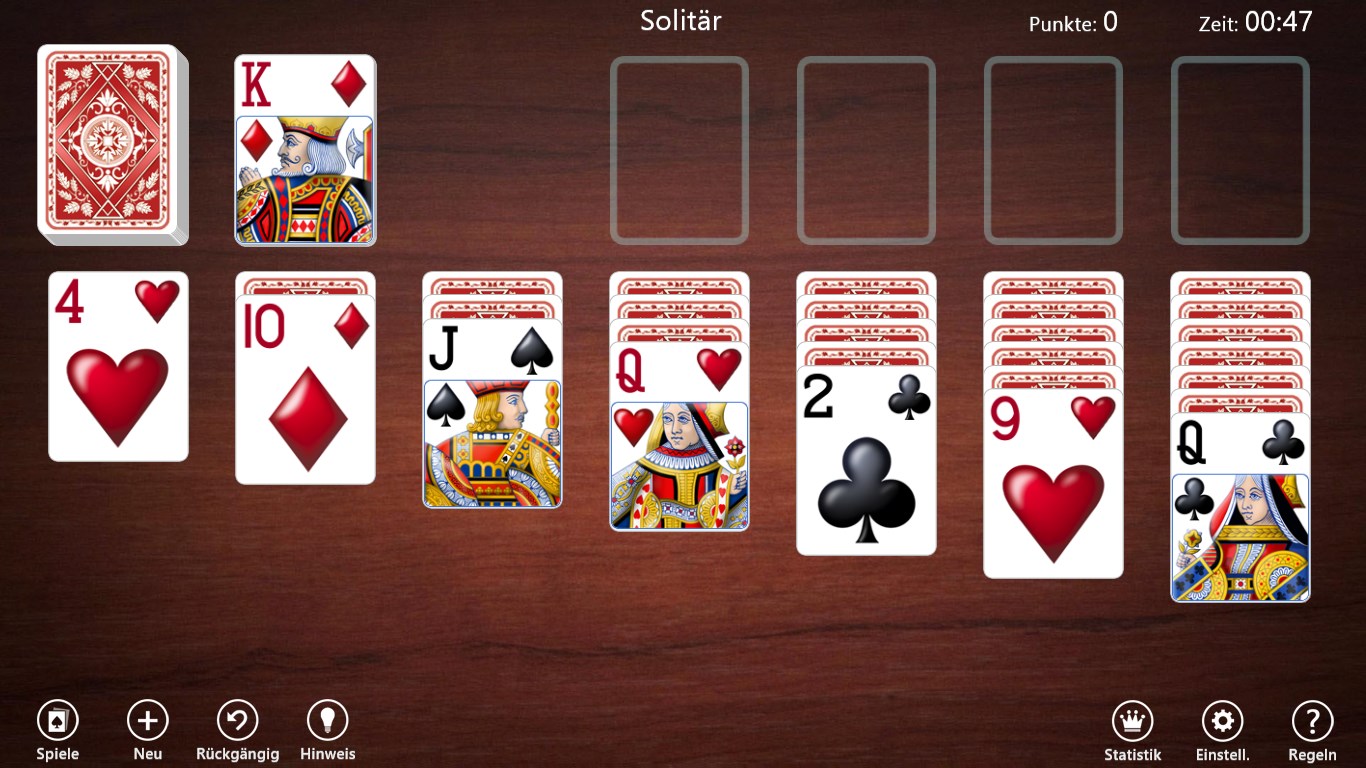 Solitär. Screenshot