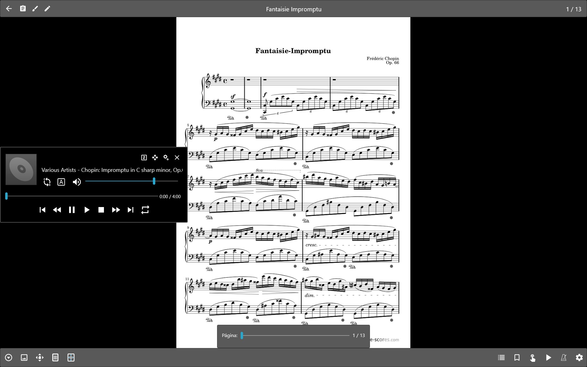 Captura de pantalla de MobileSheets